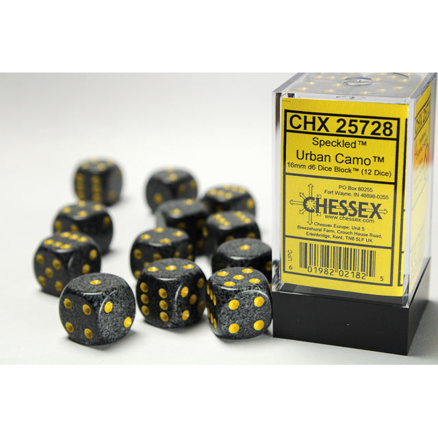 Chessex: Speckled 16mm D6 Urban Camo (x12)