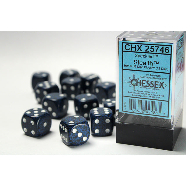 Chessex: Speckled 16mm D6 Stealth (x12)