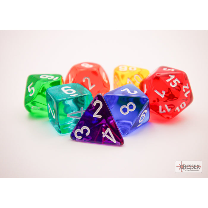 Chessex: Prism Polyhedral Translucent GM & Beginner Player 7-Die Set
