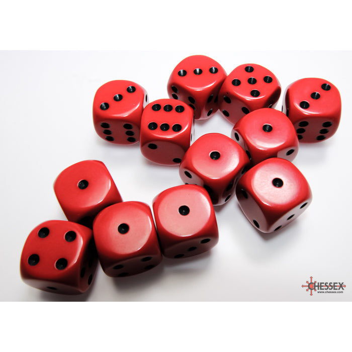 Chessex: Opaque 16mm D6 Red/Black (x12)