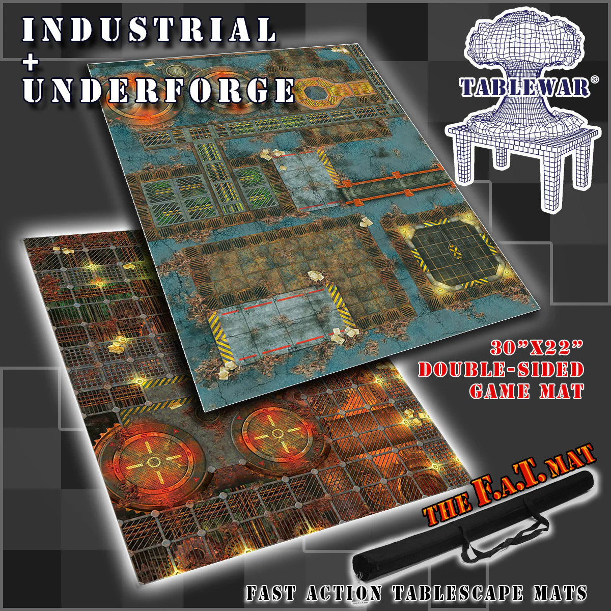 The F.A.T. Mat: 30x22" Industrial + Underforge Gaming Mat
