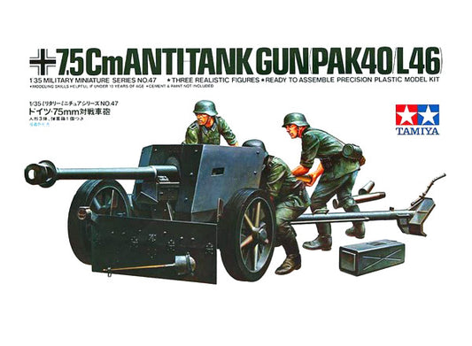 Tamiya: 1/35 German 7.5cm Anti-Tank Gun/Pak40/L46 35047