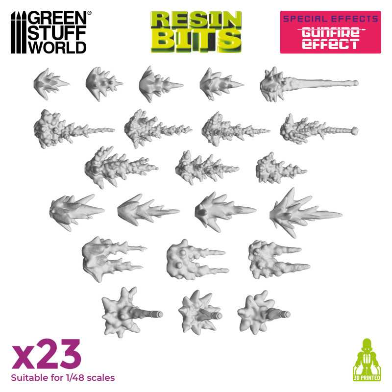 Green Stuff World: Resin Bits - 1/48 Gunfire Effect