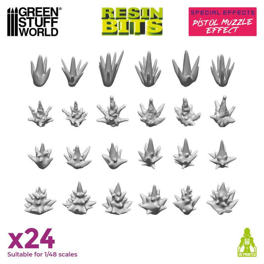 Green Stuff World: Resin Bits - 1/48 Pistol Muzzle Flash