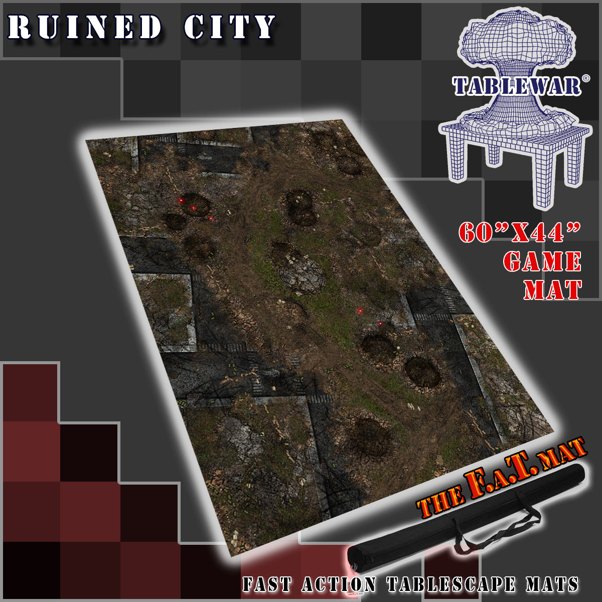 The F.A.T. Mat: 60x44" Ruined City Gaming Mat