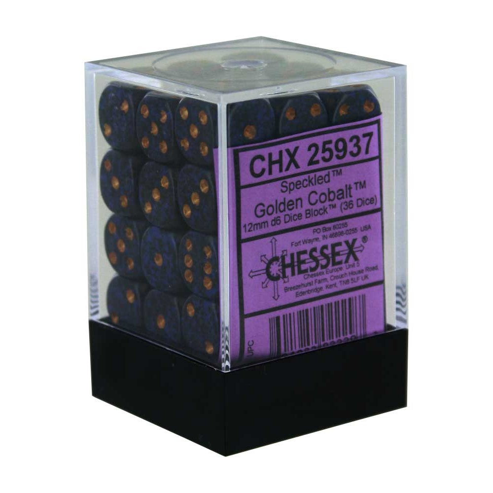 Chessex: Speckled 12mm D6 Golden Cobalt (x36)
