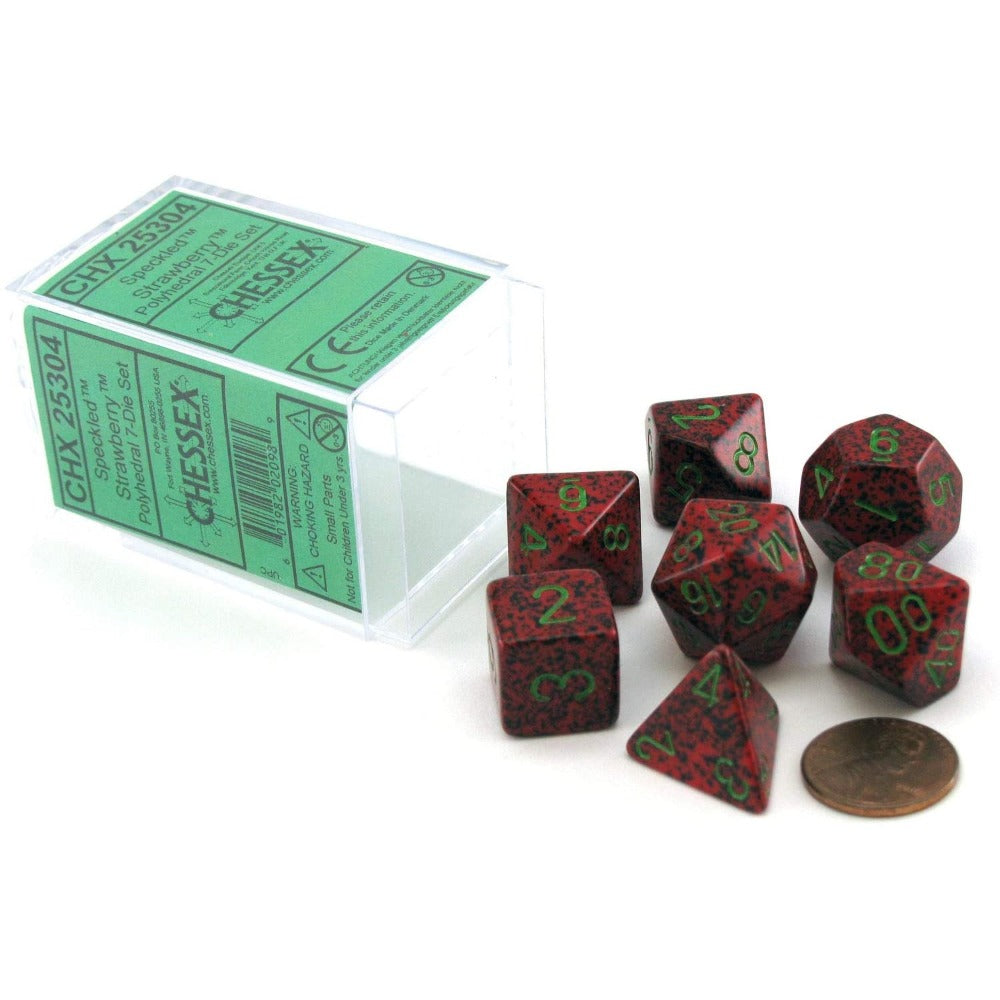Chessex: Speckled Polyhedral Strawberry 7-Die Set