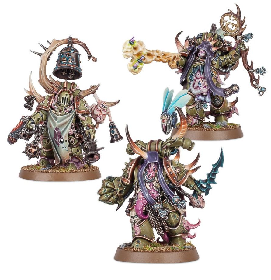 Warhammer 40k: Death Guard Malignant Plaguecaster Noxious Blightbringer and Plague Marine Champion (Direct)