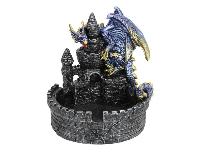 Dragon Guarding Castle Trinket Holder 14cm