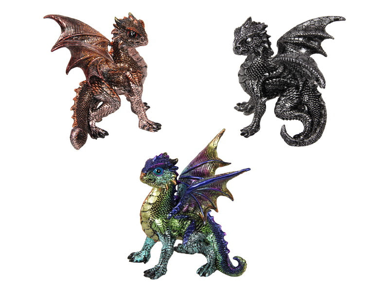 Young Dragon in Defence Pose 13cm (Assorted - One Randomly Selected)