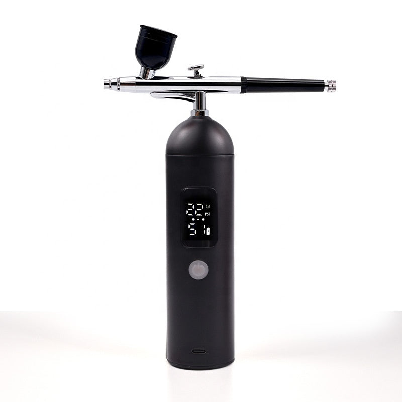 Hangar Hobbies: Portable Rechargeable Airbrush Kit with Hose (Black)