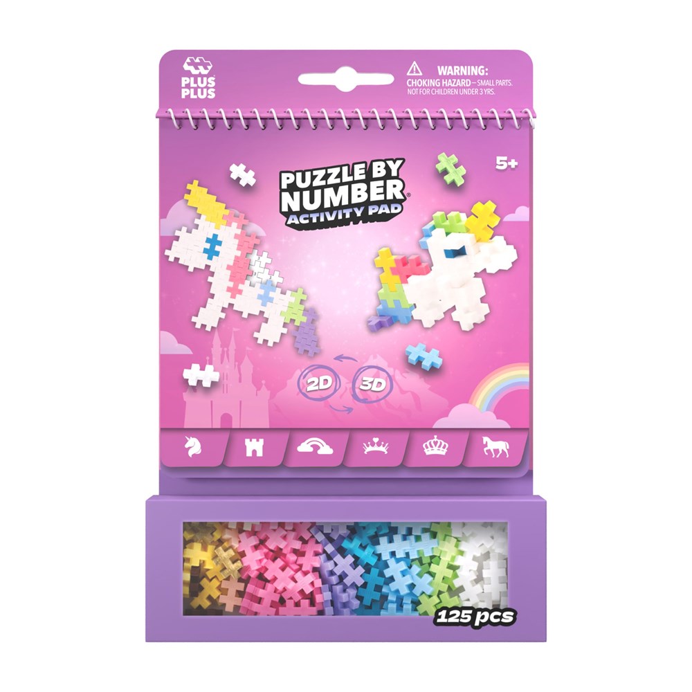 Plus-Plus: Puzzle By Number Activity Pad Fairytale Unicorns