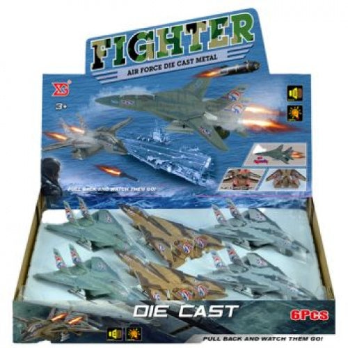 Fighter Jet Diecast Pull Back (Assorted - One Randomly Selected)