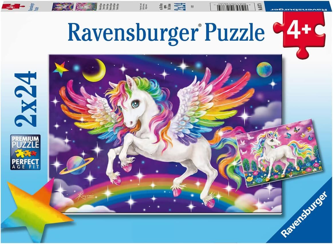 Ravensburger: 2x24pc Unicorn and Pegasus