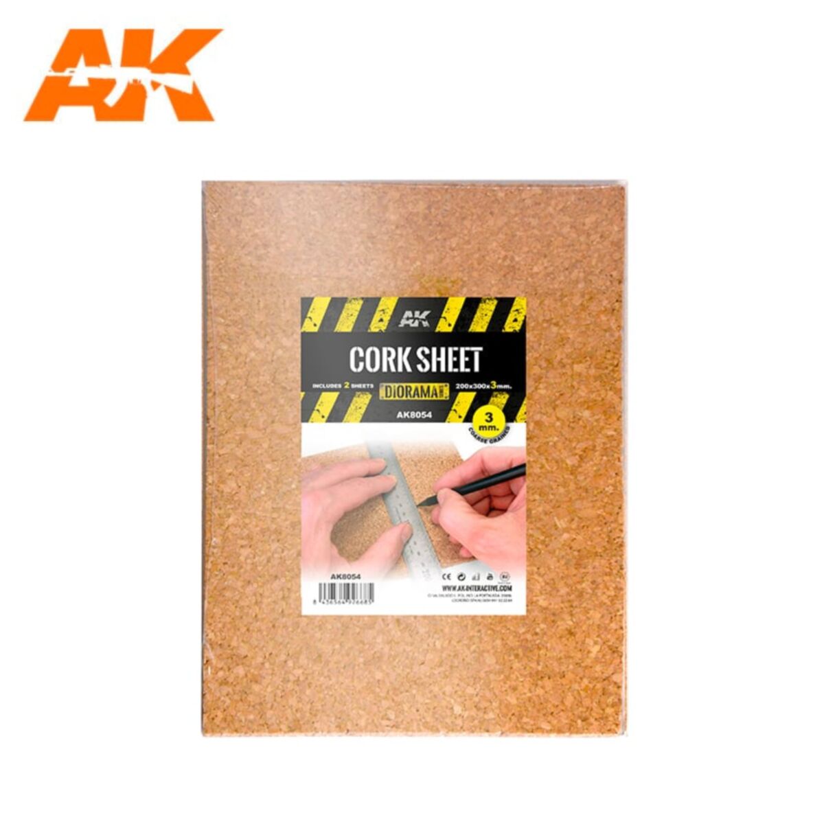 AK Interactive: Cork Sheets Coarse Grained 200x300x3mm