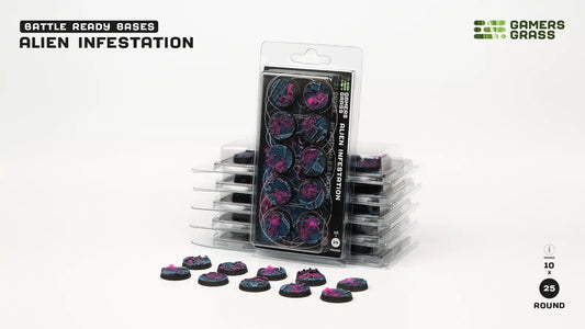 Gamers Grass: Bases Alien Infestation Round 25mm (x10)