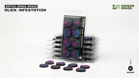 Gamers Grass: Bases Alien Infestation Round 32mm (x8)