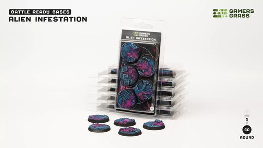 Gamers Grass: Bases Alien Infestation Round 40mm (x5)