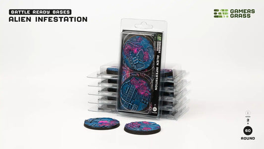 Gamers Grass: Bases Alien Infestation Round 60mm (x2)