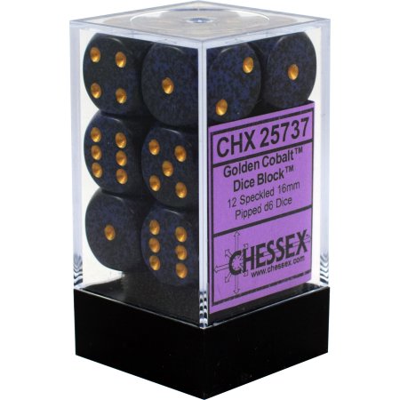 Chessex: Speckled 16mm D6 Golden Cobalt (x12)