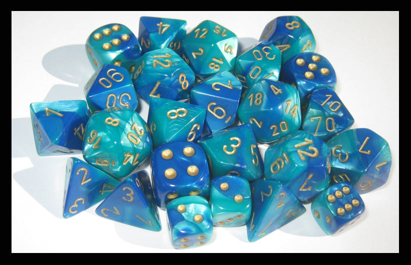 Chessex: Gemini Polyhedral Blue Teal/Gold 7-Die Set