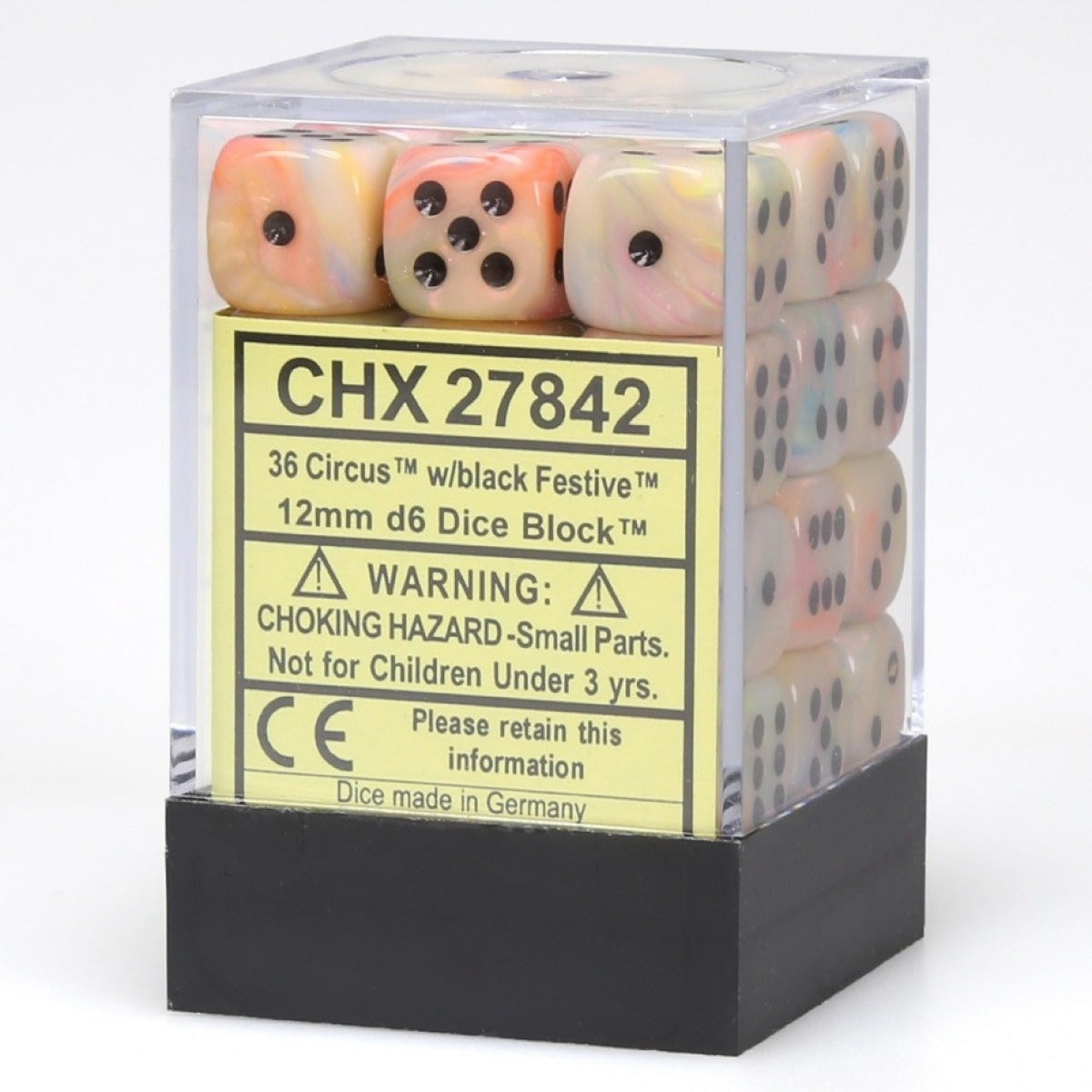 Chessex: Festive 12mm D6 Circus/Black (x36)
