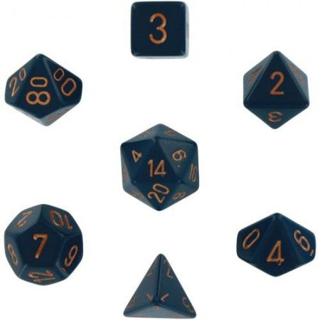 Chessex: Opaque Polyhedral Dusty Blue/Copper 7-Die Set