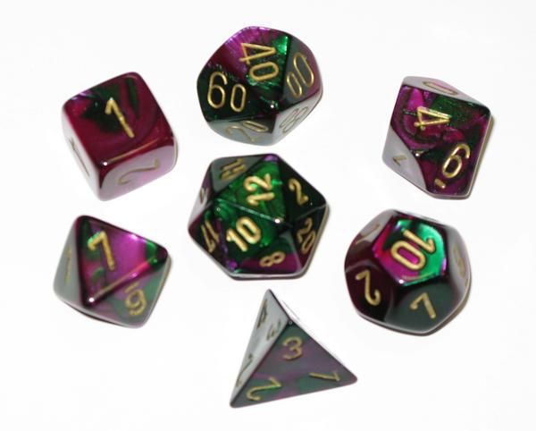 Chessex: Gemini Polyhedral Blue-Green/Gold 7-Die Set