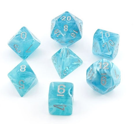 Chessex: Cirrus Polyhedral Aqua/Silver 7-Die Set