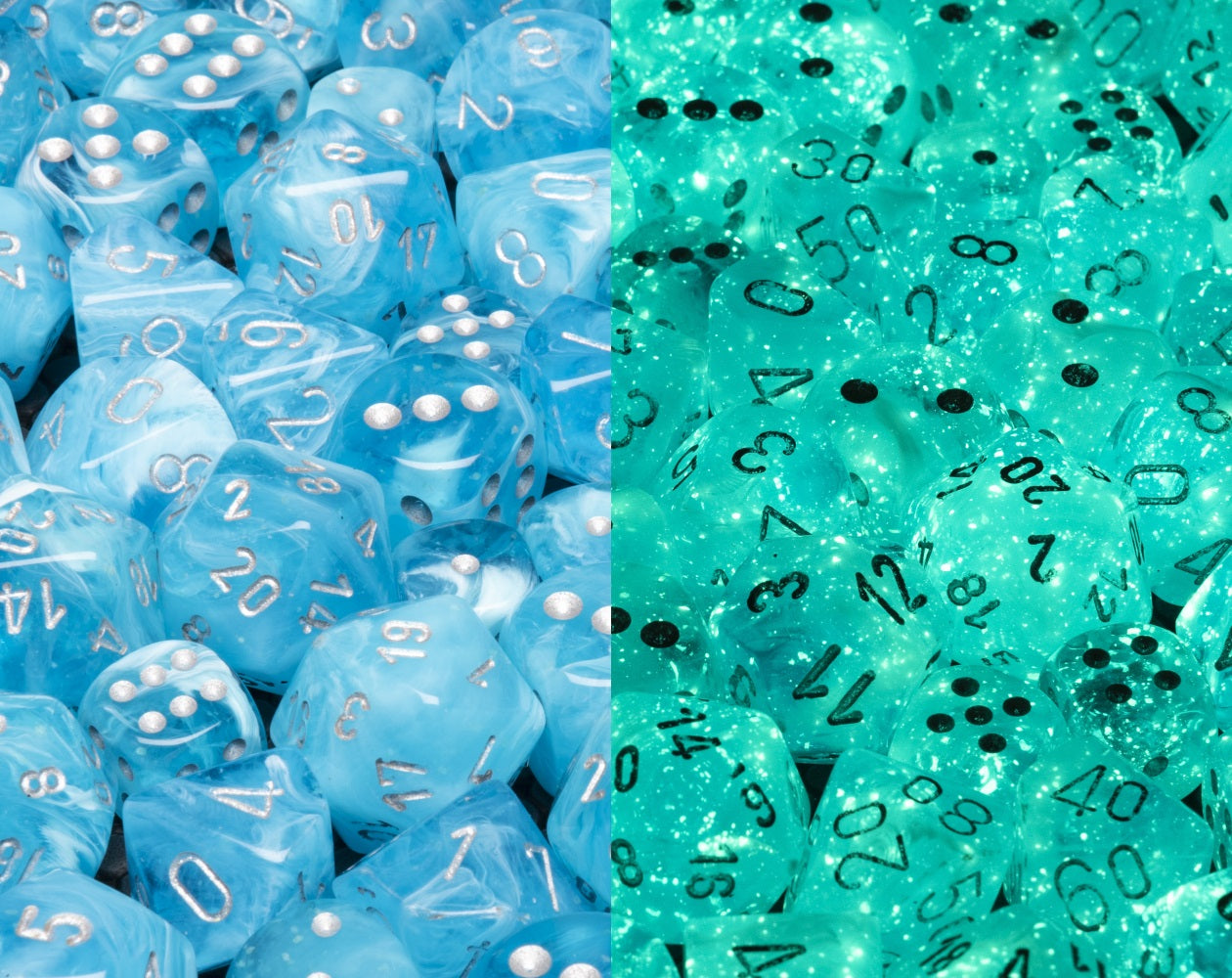 Chessex: Luminary Polyhedral Sky/Silver 7-Die Set