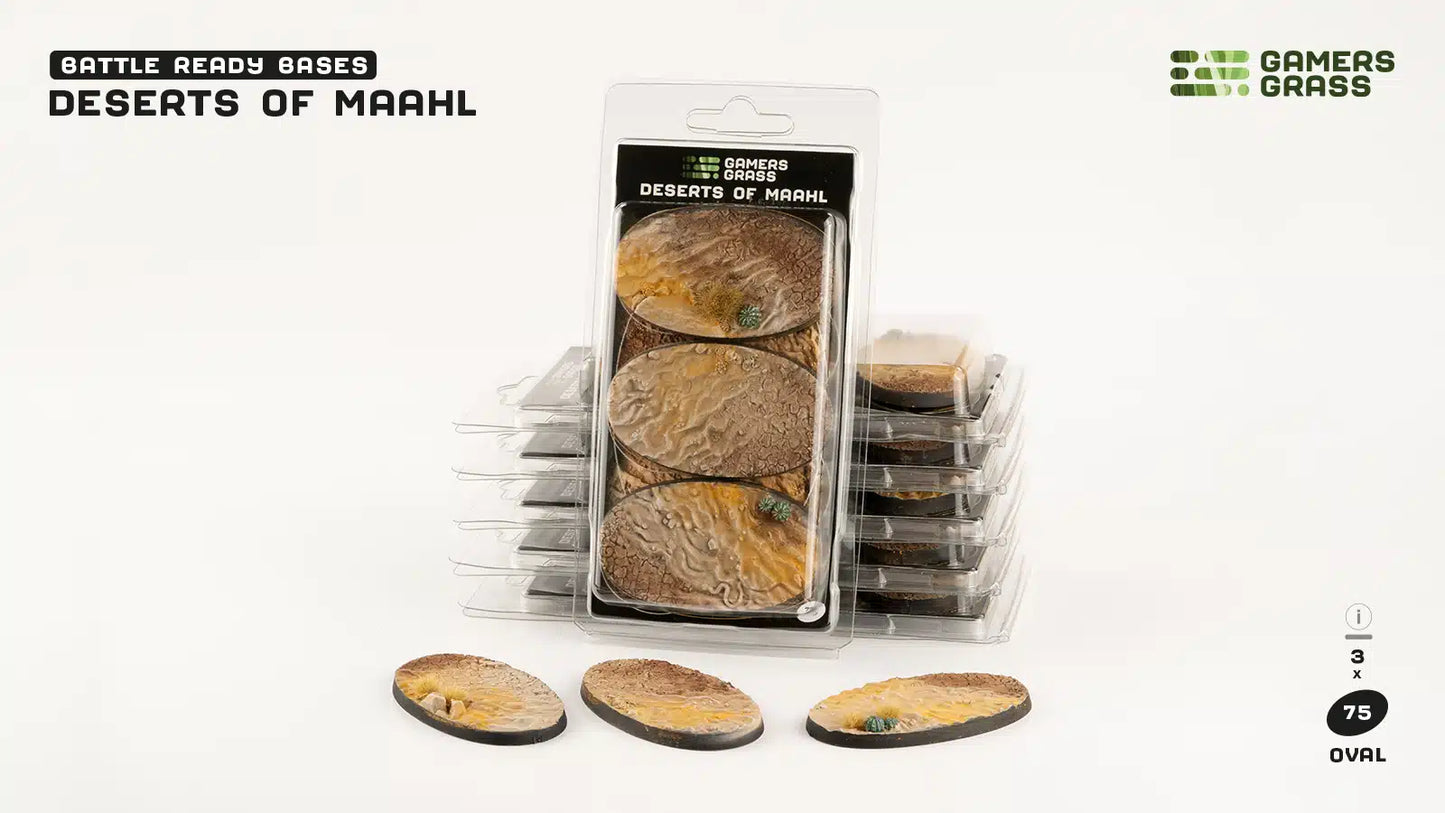 Gamers Grass: Bases Deserts of Maahl Oval 75mm (x3)