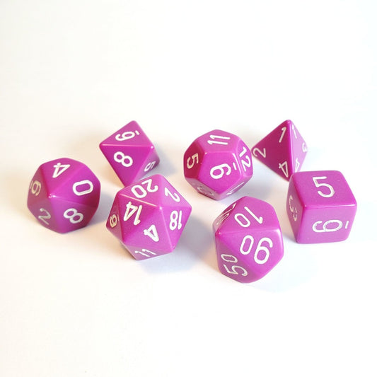 Chessex: Opaque Polyhedral Light Purple/White 7-Die Set