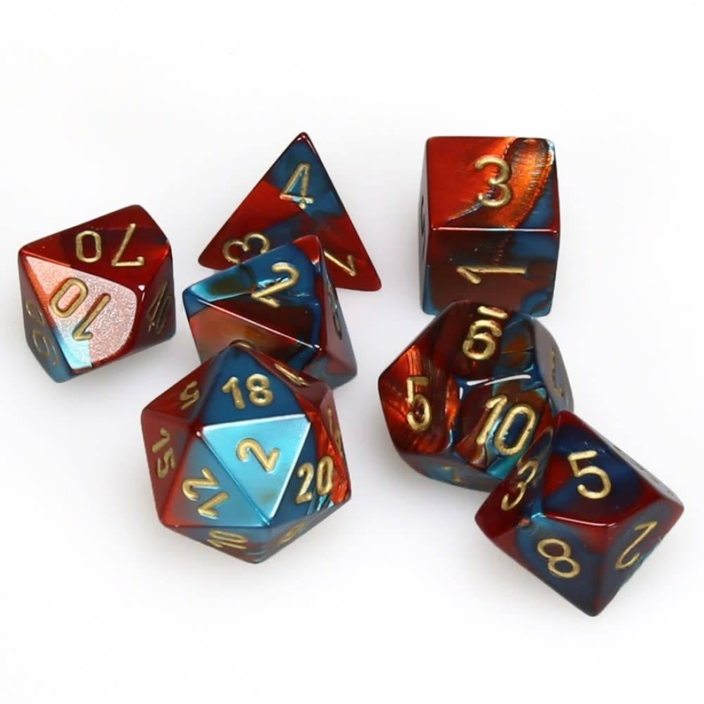 Chessex: Gemini Polyhedral Red Teal/Gold 7-Die Set