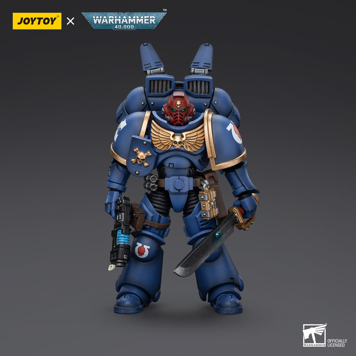 JoyToy: Warhammer 40k Ultramarines Jump Pack Intercessor Sergeant with Plasma Pistol