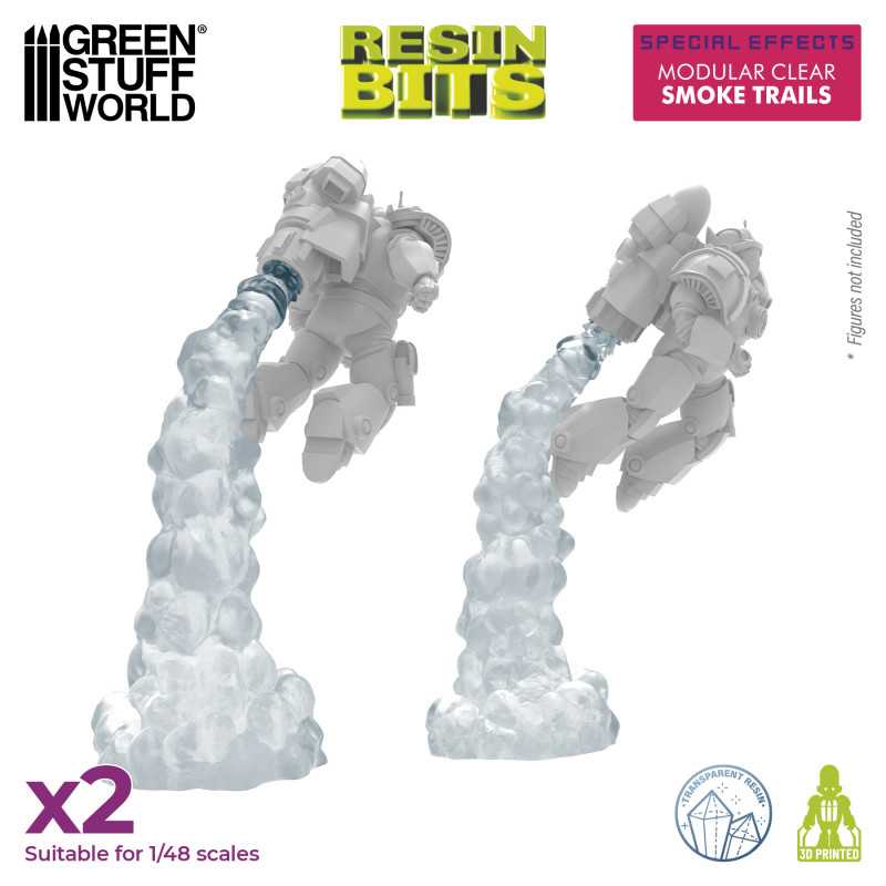 Green Stuff World: Resin Bits - 1/48 Modular Clear Smoke Trails for Jump Packs