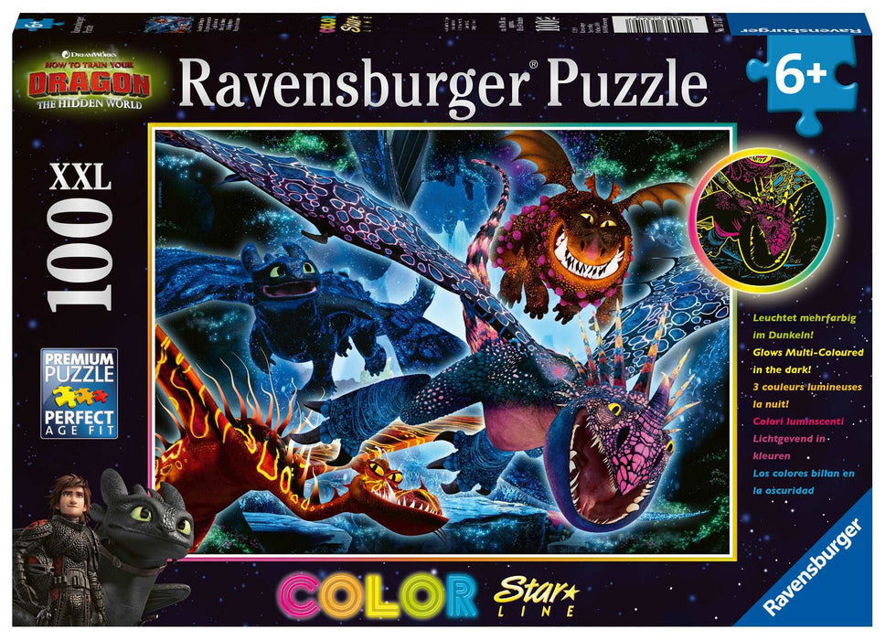 Ravensburger: 100pc Dragons 3 Glow