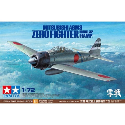 Tamiya: 1/72 Mitsubishi A6M3 Zero Fighter Model 32 Hamp 60784