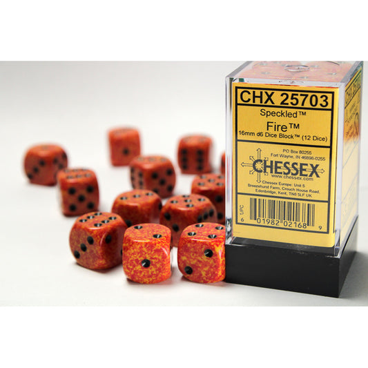 Chessex: Speckled 16mm D6 Fire (x12)
