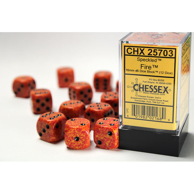 Chessex: Speckled 16mm D6 Fire (x12)