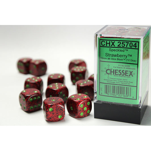 Chessex: Speckled 16mm D6 Strawberry (x12)