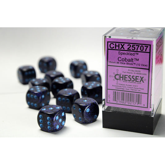 Chessex: Speckled 16mm D6 Cobalt (x12)