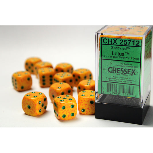 Chessex: Speckled 16mm D6 Lotus (x12)