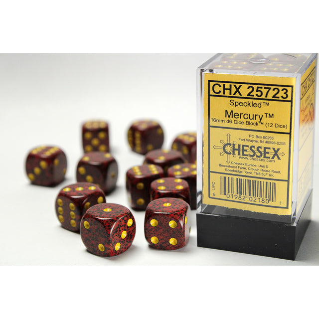 Chessex: Speckled 16mm D6 Mercury (x12)