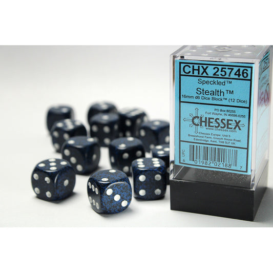 Chessex: Speckled 16mm D6 Stealth (x12)
