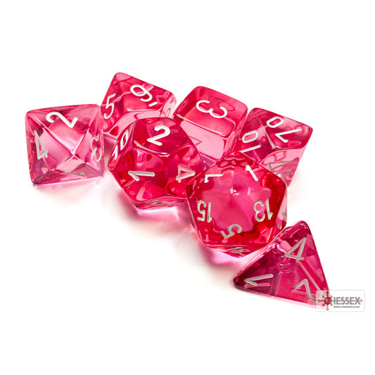 Chessex: Translucent Polyhedral Pink/White 7-Die Set