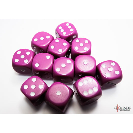Chessex: Opaque 16mm D6 Light Purple/White (x12)
