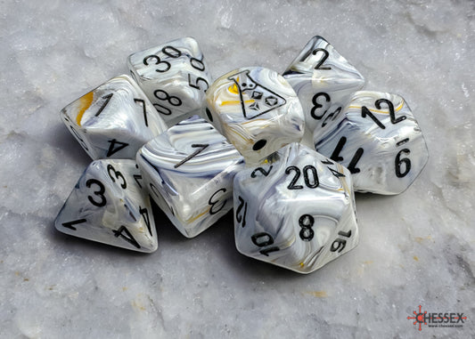 Chessex: Marble Polyhedral Calcite/Blue 7-Die Set