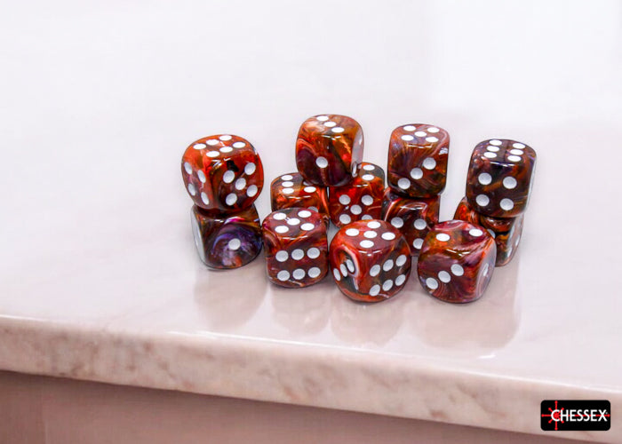 Chessex: Festive 16mm D6 Symphony/White (x12)