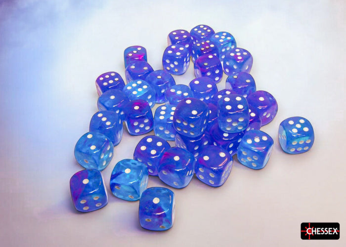 Chessex: Nebula 12mm D6 Aura/White Luminary (x36)