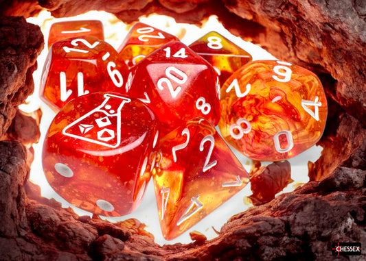 Chessex: Nebula Polyhedral Molten/White Luminary 7-Die Set